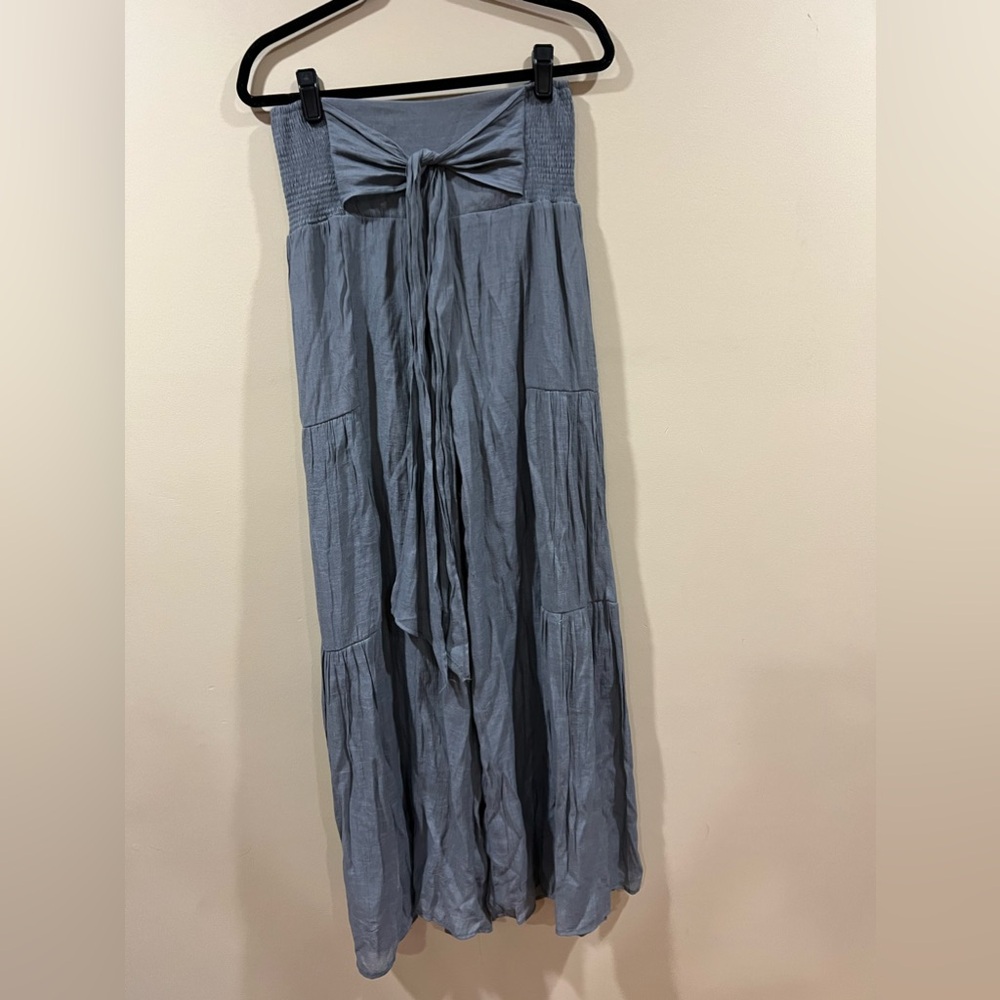 Tallulah wide leg gauze pant. Size large gray blue.